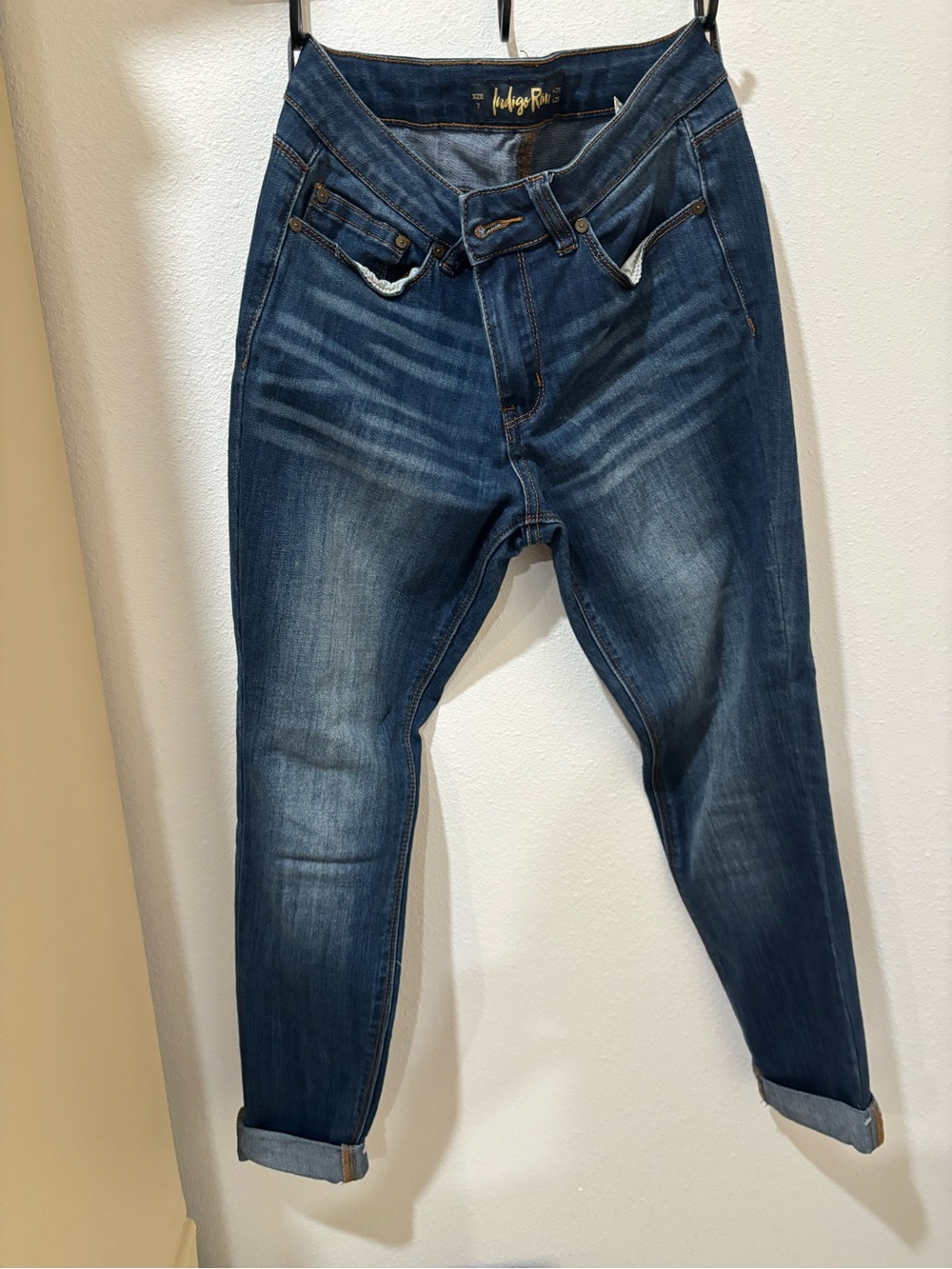 Indigo Rein Men's Relaxed Dark Blue Jeans